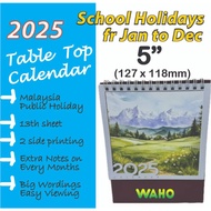 2025 Horse Calendar 5 x 5 Racing Horse Table Calendar Public Holiday Calendar 2025 Kalendar Kuda 202
