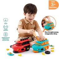 Diy Children's Toy Cruise Ship Disassemble With Screwdriver Boat Toy Assembly Motor Education