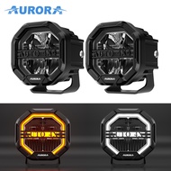 [ 1 pc ] Aurora R12 4 Inch Led Worklight Spotlight With White And Amber DRL Offroad Overland Camping