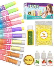 Lip Balm Making Kit for Girls with Natural Ingredients - Cool Birthday Gifts for 10 Year Old Girl, 8
