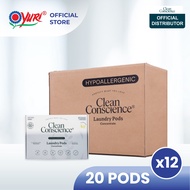(Carton Deal) Clean Conscience 6-in-1 Laundry Pod Hypoallergenic (20 Pods x12) - Plastic Waste Free