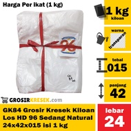 GK84 Grosir Kresek Kiloan Los Kantong Plastik HD 96 Ukuran Sedang Natural 24x42x015 isi 1kg 1000gram