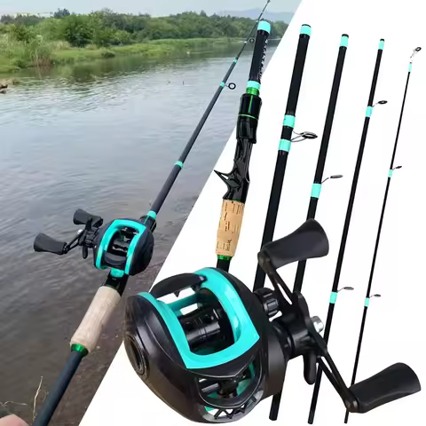 4/5 Section Ultralight Spin/Cast Lure Fishing Rod 7.2:1 Baitcasting Reel Set 1.8/2.1M Bait WT.3.5-14