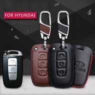 Fit For Hyundai ELANTRA IX35 SONATA 8 VELOSTER Classic Leather Car Key Case Cover Holder Hyundai Key