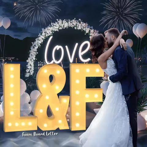 120CM DIY Marquee Letters Marquee Warm Light up Letters Large Mosaic Foam Board Letters XMAS LOVE BA
