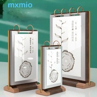 MXMIO Menu Card Holder, Loose leaf Wooden Holder Ads Display Stand, Multipurpose Acrylic Aon-slip La