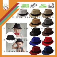 [Babies] Bruno Mars Europe Style Formal Wedding Groomsmen Cute Fabric Fedora Hat for Toddler Topi Ba