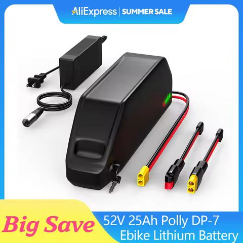 52V 25Ah EBike Battery 25A Electric Bicycle Lithium Battery with 4A Charger for Polly DP-7 Bafang 15
