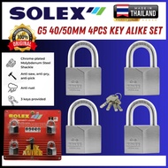 [100% ORIGINAL] SOLEX G5 HEAVY DUTY PADLOCK 4PCS KEY-ALIKE SET ANTI RUST PADLOCK | ANTI CUT PADLOCK