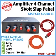 5Volt 4 Channel Mini Power Amplifier with free AUX & USB Cable | 1 Month Warranty | Mini USB Amplifi