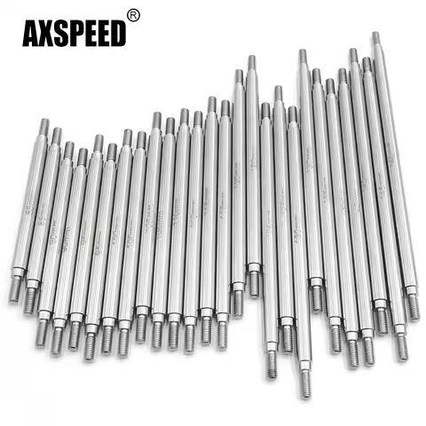 AXSPEED 2Pcs Stainless Steel 50-155mm Link Rod 6.0mm M4 for Axial SCX10 CC01 F350 D90 TRX-4 TRX-6 1/