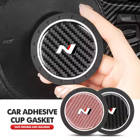 1/2pcs Car Coasters Silicone Auto Badge Water Cup Pads Anti Slip Mats For Hyundai Sonata i30 i20 Tuc