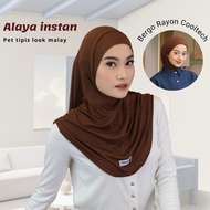 ORY LESTARY HIJAB Alaya Instant Bergo JERSEY Pet Thin Look Malay - Comfortable, Antibacterial Multip
