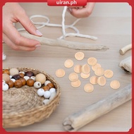 300Pcs Half Round Wood Beads for Crafting Light Yellow Wood Material  uiran