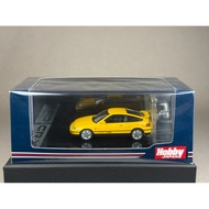 Honda CRX SiR EF8 1989 w/ Engine Display Model Yellow HJ642005Y Scale 1:64 Hobby Japan Brand