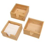 Desktop Tissue Tissue BoxLOGOSquare Bamboo Tissue Storage Box Napkin Paper Box Advertising Tissue Box