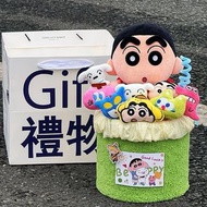 全新 蠟筆小新 小新 小白 公仔花束 小新花  畢業花束 小新畢業公仔花 生日花 生日禮物 畢業公仔花 畢業公仔 花 畢業花