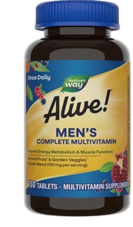 Alive! Men's Complete Daily Multivitamin, Supports Energy Metabolism & Muscle Function*, with B-Vita
