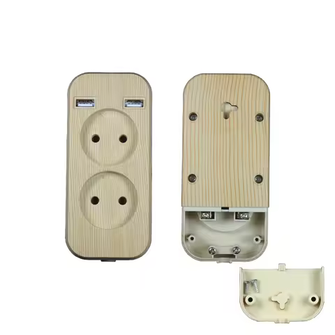 2023 new EU Plug Power Strip Wall Multiple Socket Portable 2 USB Port for Mobile Phones 1200W 250V,