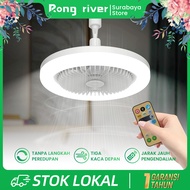 [Surabaya]30W 2in1 Ceiling Fan Lamp 3colors Remote Adjustable 360e27 Lamp Holder