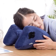 ETRAVEL易旅 H型充氣枕便攜式午休枕u型枕旅行坐車睡覺頸充氣枕