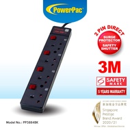 PowerPac Extension Cord, Extension Socket, Power Cord, Power Extension 3 Meter (PP3884BK)