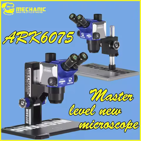 MECHANIC ARK6075 0.6X-7.5X Continuous Zoom Trinocular Microscope HD Adjustable WF10X25mm For Phone P