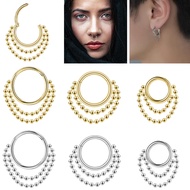 1PC 18G Nose Rings Stainless Steel Septum Piercing Double Ball Chain Nose Piercing 6mm/8mm/10mm Heli