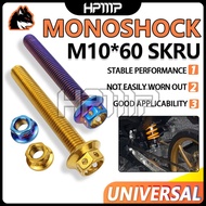 M10 Universal Screw Monoshock Titanium Gold Screw Nut Skru Mono Absorber Mono Shock Skru Universal L