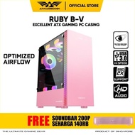 V CASING PC ARMAGGEDDON RUBY B-V CASING PC GAMING ATX PINK PC CASING B