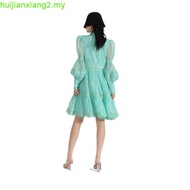 COQUI - Women's DRESS designed with puffed sleeves, V neck, short flared elegant lady GRACE DRESS