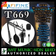 FIFINE T669 USB Microphone with Volume Dial &amp; Home Studio Bundle for Streaming Recording (T-669 / t669)