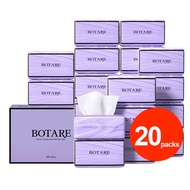 20 packs Botare Air Cushion Tissue Hypoallergenic Unscented 4 Ply Soft 400 Sheets 140x175mm for Home