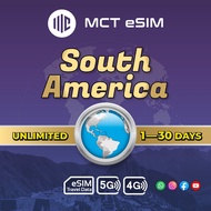 South America Brazil/Argentina/Chile/Peru Unlimited- Receive eSIM QR on same day