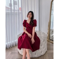 Tullip Christmas Dress Satin Dress (premium Thick Velvet midi Party Dress) DRS C003 By D 4 you
