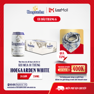 Thùng 24 Lon Bia Hoegaarden White - Bia Bỉ Chính Hiệu Lúa Mỳ (330ml/lon)