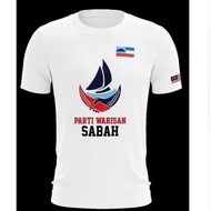 Parti Warisan Sabah Tshirt / Baju Microfiber Jersi / Jersey Sublimation / Tshirt Jersey