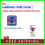 (FREE SHIPPING) LIBRESSE Maxi Fit Non Wing 24cm - 10's / LIBRESSE SensitiV Maxi Wing 24cm - 16s / Maxi Wing 24cm 16s