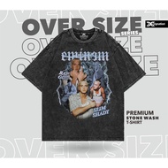 Designation - EMINEM Stone Wash Oversize T-Shirt Original Distro RAP STREETSYLE T-Shirt/ Washing Ove