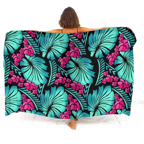Samoa Island Sarong Polynesian Pattern Custom Soft Elegant Beach Apron Hawaiian Seaside Sarong Triba