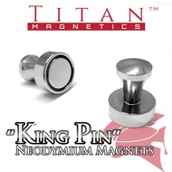 Pin Magnet Neodymium in Steel Case Dia. 20x25mm 2pcs “King Pin” Strong Pin Fridge Magnets