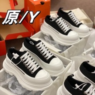 McQueen Canvas Shoes Women 2024 Spring New Style Heightened McQueen Thick-Soled Sports All-Match Cas