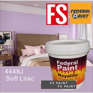 SOFT LILAC ( 1 LITER ) FEDERAL ROYALITE PAINT - INTERIOR EMULSION PAINT / Cat Rumah Dalam Matt / wall paint