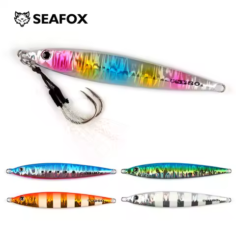SF11Seafox New Metal Jig Jigging Spoon 30 40 60 80 100G Shore Casting Jig Drag Cast Sea Bass Lure Ar