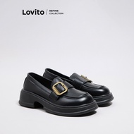 Lovito Casual Plain Boat Shoes Metal Loafersclassic Waterproof Outdoor British Style Martin Boots Ye