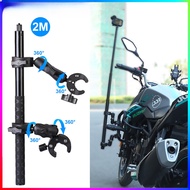 Camera Clamp Mount Motorcycle Bike Selfie Stick for GoPro 12 Insta360 X3 DJI Bike Tracking Shooting Monopod Bracket Accessories
