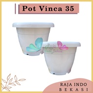 Pot Gentong VINCA 35 Putih Pot Bunga Besar Tanaman Plastik 35 jumbo