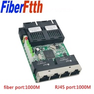 10/100/1000M Fiber switch 2/4/8 RJ45 UTP 2 SC Gigabit Fiber Optical Media Converter 2SC 4/8 RJ45 2G4E 2G8E Ethernet PCBA board
