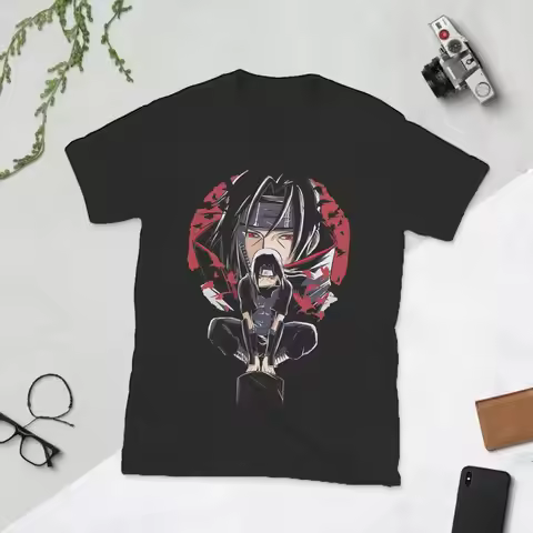 Itachi Naruto T Shirt Men's 100% Cotton Awesome T-Shirt Crew Neck Anime Manga Tees Short Sleeve Tops