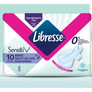 Libresse Sensitiv Maxi Night Wings Sanitary Pad 32cm10s